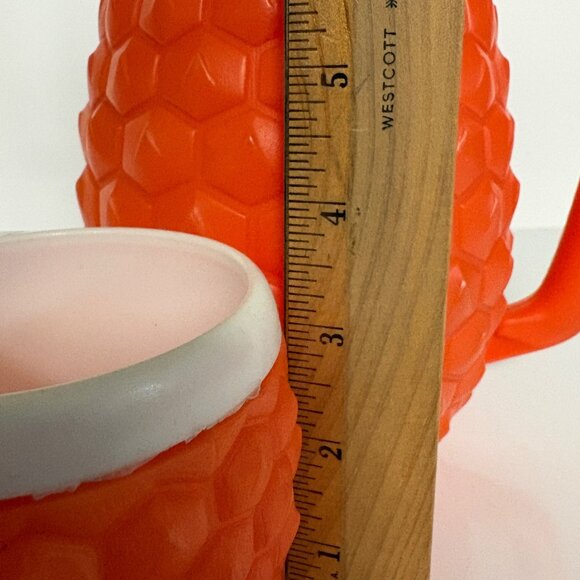 Minerware Pineapple Pitcher Cups 4 Pc Set Tiki Luau Blow Mold Style USA Vintage - Picture 4 of 9